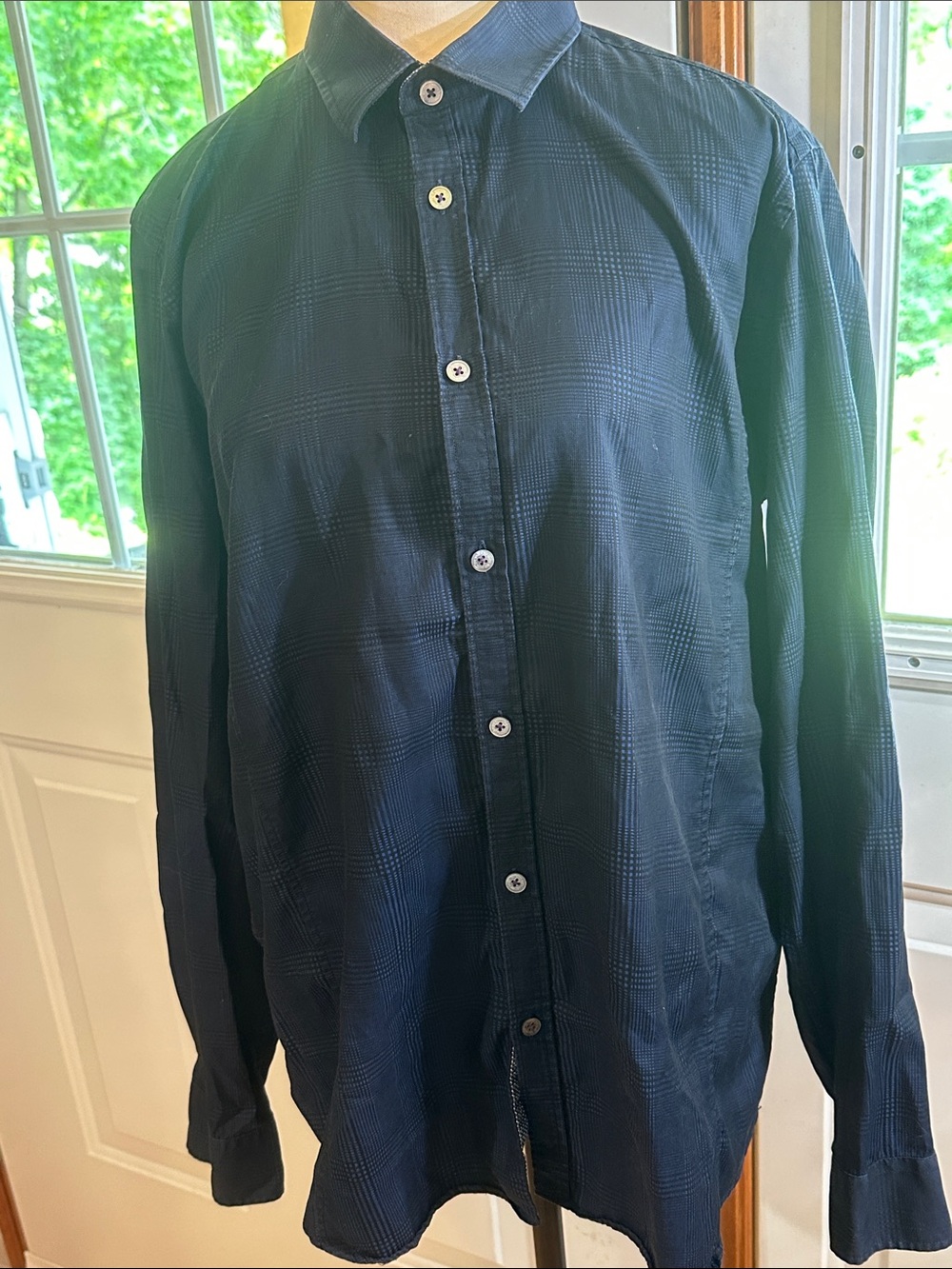 Ted Baker Navy snd Black Plaid Shirt